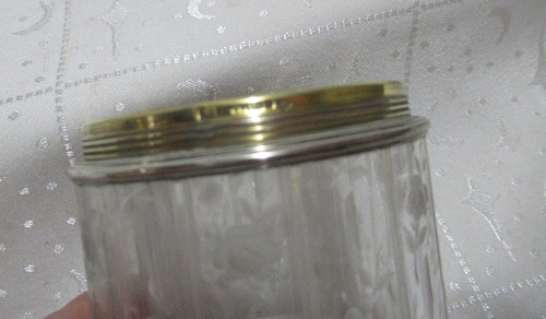 Antigua Polvera Cristal Plata Francesa G Keller (15159) (Usado)