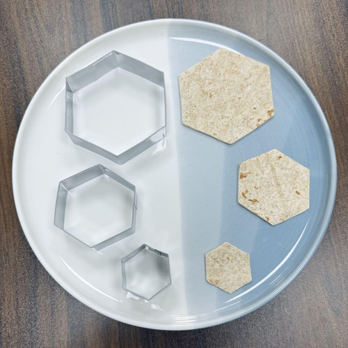 Auktosmn Hexagon Cookie Cutter Set-size 3.5 2.5 1.5-3 Moldes
