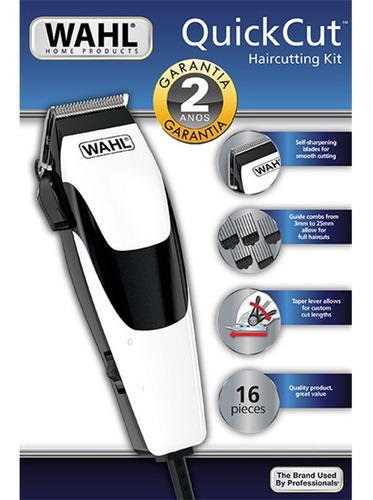 Imagen 2 de 6 de Maquina De Cortar Pelo Wahl Profesional Quick Cut 16 Piezas