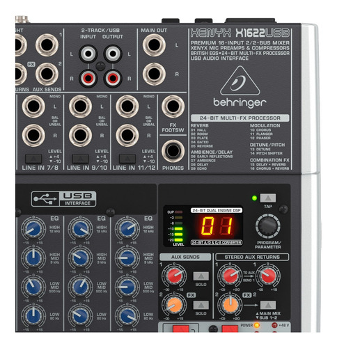 Mesa De Som Behringer Xenyx X1622 Usb C/ Efeitos Saida Aux.