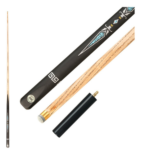 Taco De Billar Snooker Desarmable Profesional 160 Cm + Funda Negro 1.5 Kg
