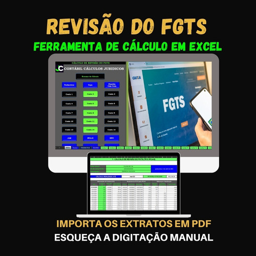 Planilha Da Revisão Do Fgts - Importa Os Extratos Em Pdf