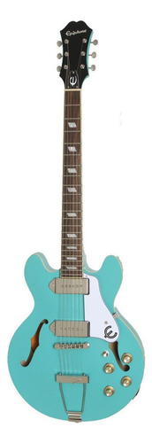 Guitarra eléctrica Epiphone Archtop Casino Coupe es-339 de arce turquoise níquel con diapasón de granadillo brasileño