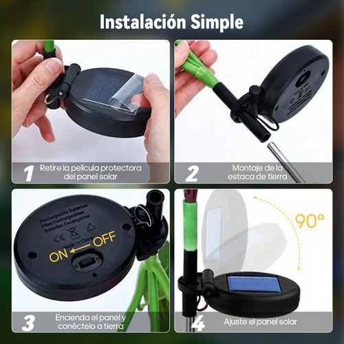 2 Luces Solares De Rosas Flores Para Decoración Jardín Exterior rosa lamparas solares jardin lampara led solar