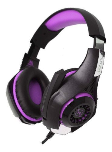 Audifonos Diadema Gamer Headset Xbox One S X Ps4 Nintendo Switch Necnon Con Adaptador Para Pc Color Violeta