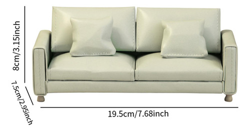 Sofá Para Casa De Muñecas 1:12, Sofá Doble Verde