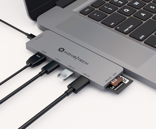 Nov8tech Usb C A Hdmi Hub 7in2 Adaptador Multipuerto Para Gr