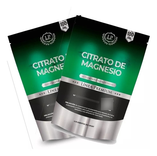 Pack Citrato De Magnesio Puro Zeo Polvo 200 Gr Doypack 2x100