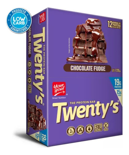 Barras De Proteina Yourgoal Twentys 12u Chocolate Fudge