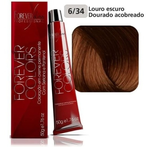 Coloração Forever Liss 6.34 Louro Escuro Dourado Acobreado