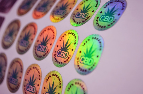 Holograma Cbd 100% Organico / Sello / 250 Pzs 20 Mm Color Holografico