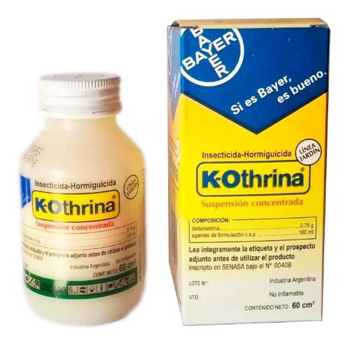 Imagen 1 de 3 de K-othrina Bayer Insecticida Amplio Espectro 60 Cc Floable 