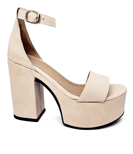 Sandalias Taco Alto Con Plataforma Mujer Livianas New York