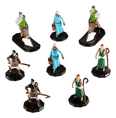 Figuras De Fantasía Mini Aldeanos Monstruosos- 8 Uds Pintadas A Mano, Campesinos No Jugadores (npc) Compatible Con Dnd, Dragones Y Juegos De Mesa