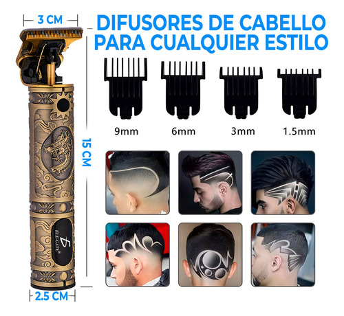 Maquina De Cortar Cabello Perfiladora Cortadora Ele-gate Color Dorado Ele-Gate