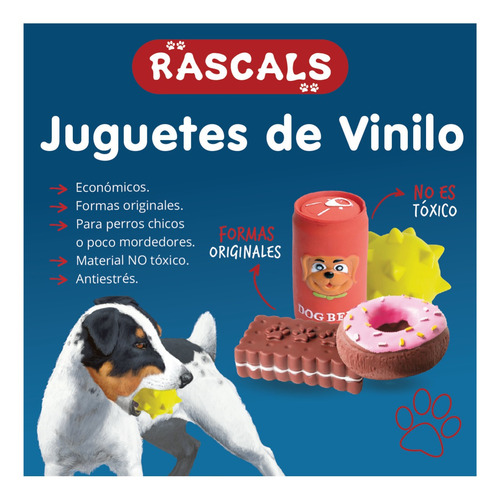 Juguete Para Perro Vinilo Rama Chica Con Sonido Rascals