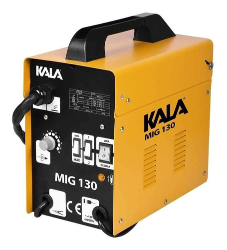 Máquina de solda inverter Kala MIG 130 laranja e preta 50Hz/60Hz 127V