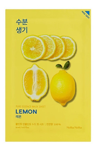 Mascarilla Facial Corea Holika Pure Essence Limon Vitamina C