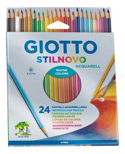 Lapices Giotto Stilnovo Caja X 24 Colores Acuarelables 