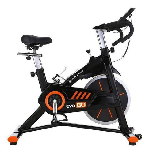 Imagen 1 de 3 de Bicicleta estática Evolution Fitness EVO GO para spinning negra y naranja
