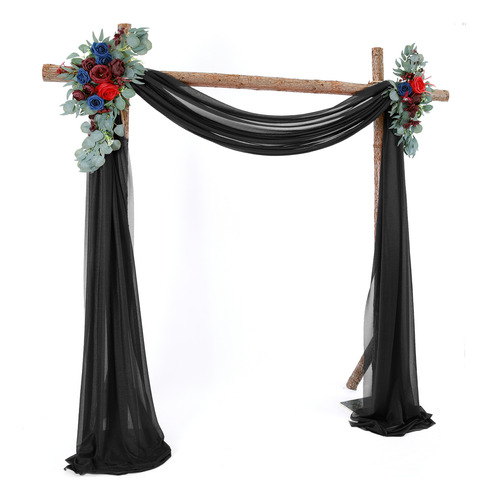 Cortina Con Telón De Fondo Negro Con Forma De Arco De Boda