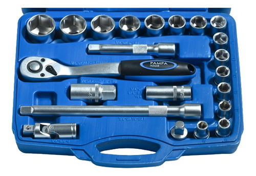 Set Tubos Bocallaves 22 Piezas 1/2 Cromo Vanadio Sacabujía