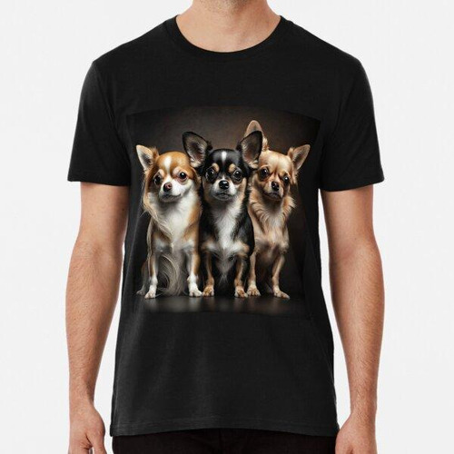 Remera 3 Adorables Chihuahuas Algodon Premium