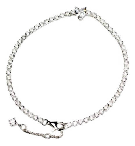 Pulsera De Lujo Corazón Plata Esterlina 925 Calidad Premium 