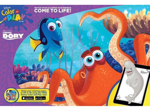Libro Para Colorear Gigante De Buscando A Dory Con Crayones