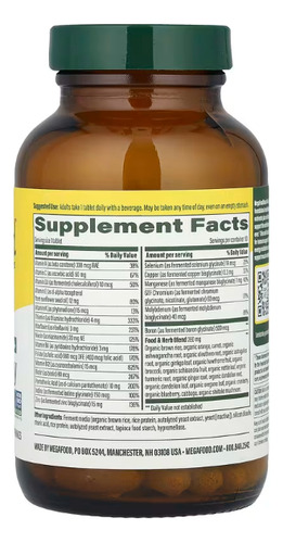 Megafood Multivitaminico Hombres +40años One Daily 90tab Sabor Sin Sabor
