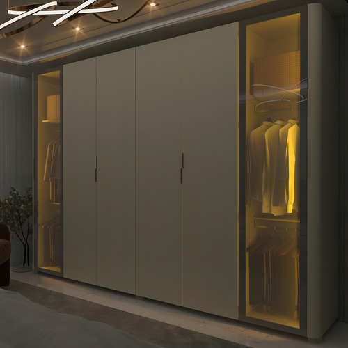Guarda Roupa Casal Gelius Innova 2 Pt De Vidro Led Off White