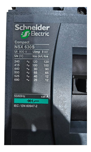 Disjuntor Nsx630s Mic 1.3m 3p 500a C63s31m500 - Schneider