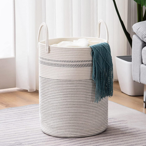 Cesta De Lavandería De Cuerda Tejida 58l