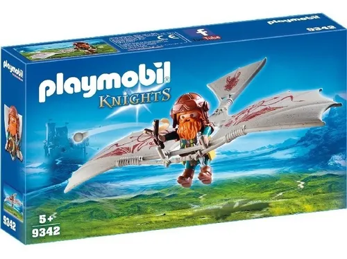 Playmobil Knights 9342 Caballeros Gnomo Con Maquina Voladora