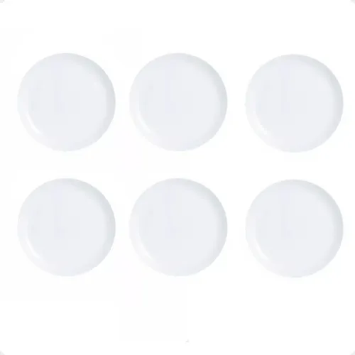 comprar Platos Playos Opalina Vidrio Templado X6 Unidades Cocina 