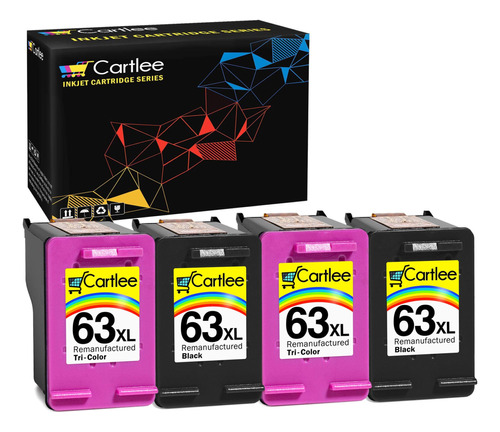 Cartlee 4 Cartuchos De Tinta Remanufacturados 63xl 63 Xl De