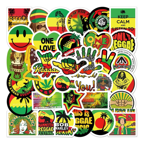 Pegatinas De Música Reggae De Bob Marley, 10, 30, 50 Unidade