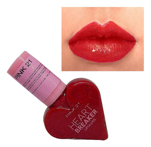 Gloss Brillo Labial Forma De Corazon Olor Frutal -by Pink 21