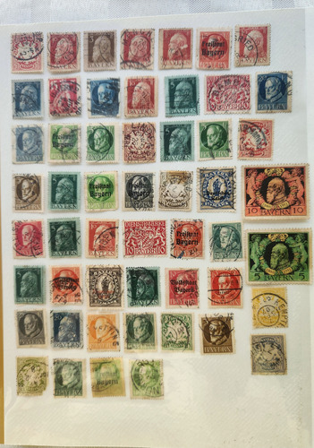Filatelia Estampillas Bayer Baviera Año 1888 A 1919. (Usado)