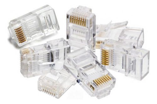  Conector Ez Rj45 Macho Cat6 Crimpa Fácil Kit 100 Pecas