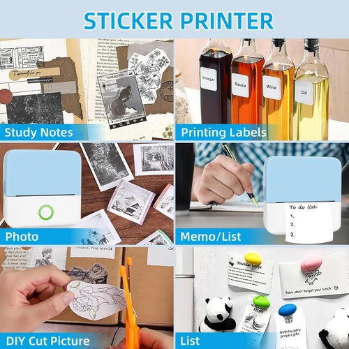 Prinhsji Sticker Printer, Mini Impresora Térmica, Fabricante
