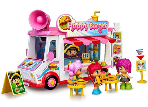 Pinypon Happy Burger Camión De Hamburguesas + Figura Y Acc