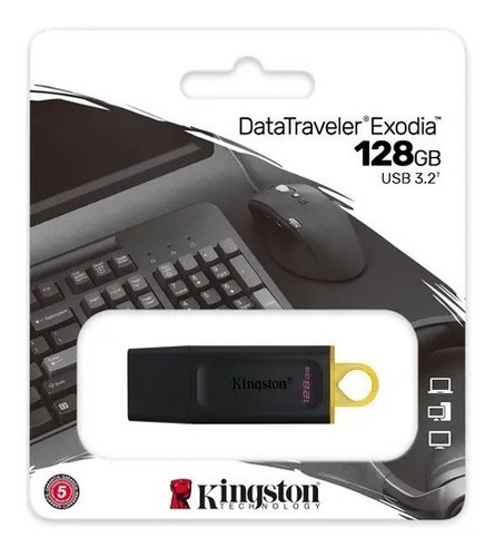 Imagen 1 de 3 de Pendrive Kingston Datatraveler Exodia 128gb Dtx/128 Usb 3.2