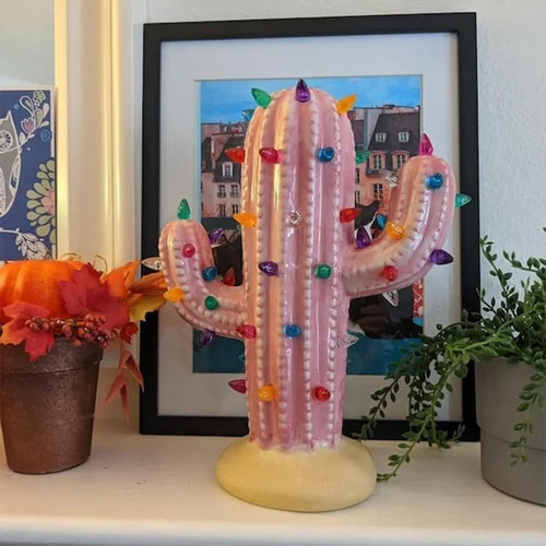 Cactus Luminoso De Navidad Vintage, Árbol De Navidad De