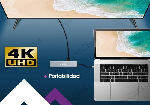 Imagen 9 de 10 de Adaptador Usb C Macbook Pro Air Hub Hdmi 4k Lan Rj45 8 En 1