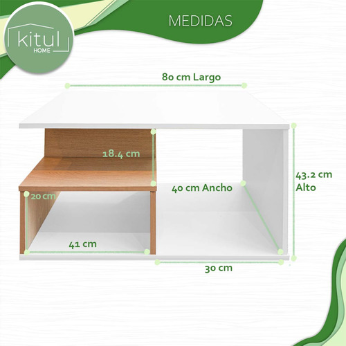 Mesa Centro Elegante Minimalista Organizador Resistente Color Roble Santana