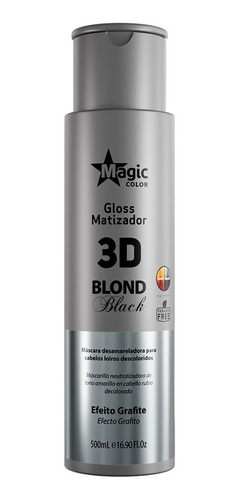 Imagem 2 de 6 de Matizador Magic Color Gloss 3d Blond Black Grafite 500ml
