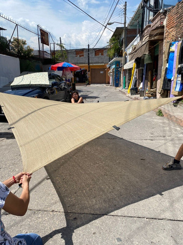 Malla Sombra 90% Beige 4x4 Bastilla Y Jareta