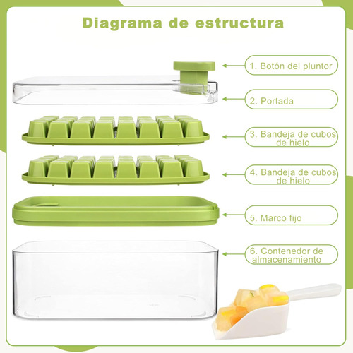 Hielos Molde, Molde Para Hielos Con Tapa Y Cubitera, Moldes