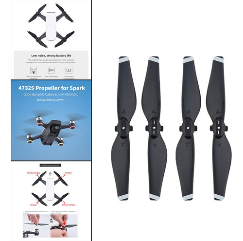 4pack Hélices Compatibles Con Spark 4732s Drone Accesorios